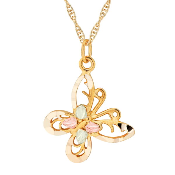 PE1023-600x600 Landstrom's Black Hills Gold Butterfly Pendant