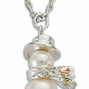 PE1934-SS-300x300 Sterling Silver and Pearl Snowman Necklace with Black Hills Gold Leaves