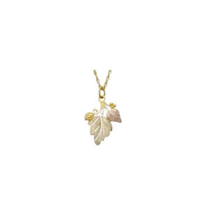 PE333-300x300 Black Hills Gold Double Leaf Pendant with Grape Clusters