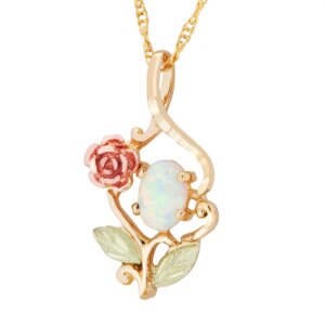 PE603-300x300 Black Hills Gold Opal and Rose Pendant