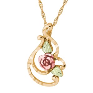 PE632-300x300 Black Hills Gold Pendant with Rose and Leaves