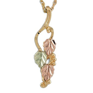 PE636-300x300 Black Hills Gold Pendant with Descending Leaves