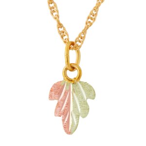 PE829-300x300 Black Hills Gold Simple Single-Leaf Pendant