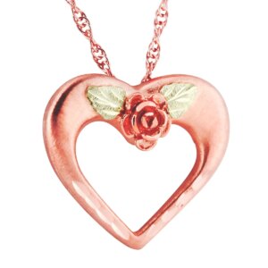 PE850-300x300 Black Hills Gold Mothers Pink Gold Heart Pendant