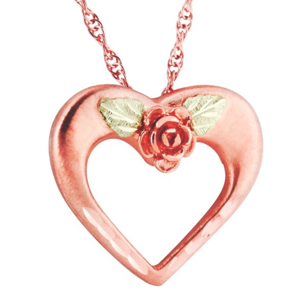 PE850-600x600 Black Hills Gold Mothers Pink Gold Heart Pendant