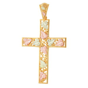PE855-300x300 Black Hills Gold Classic Ornate Cross Pendant