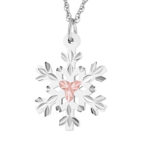 PE972WHT-300x300 Sterling Silver White Power Coat Snowflake Pendant