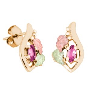 gler1778-210_lg-300x300 Landstroms Black Hills Gold Birthstone Post Earrings with Pink Tourmaline