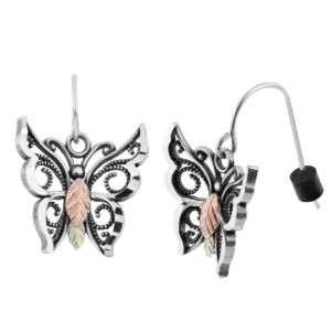 mrc50596oxgsh_lg-300x300 Black Hills Gold and Silver Butterfly Shepherd Hook Earrings.