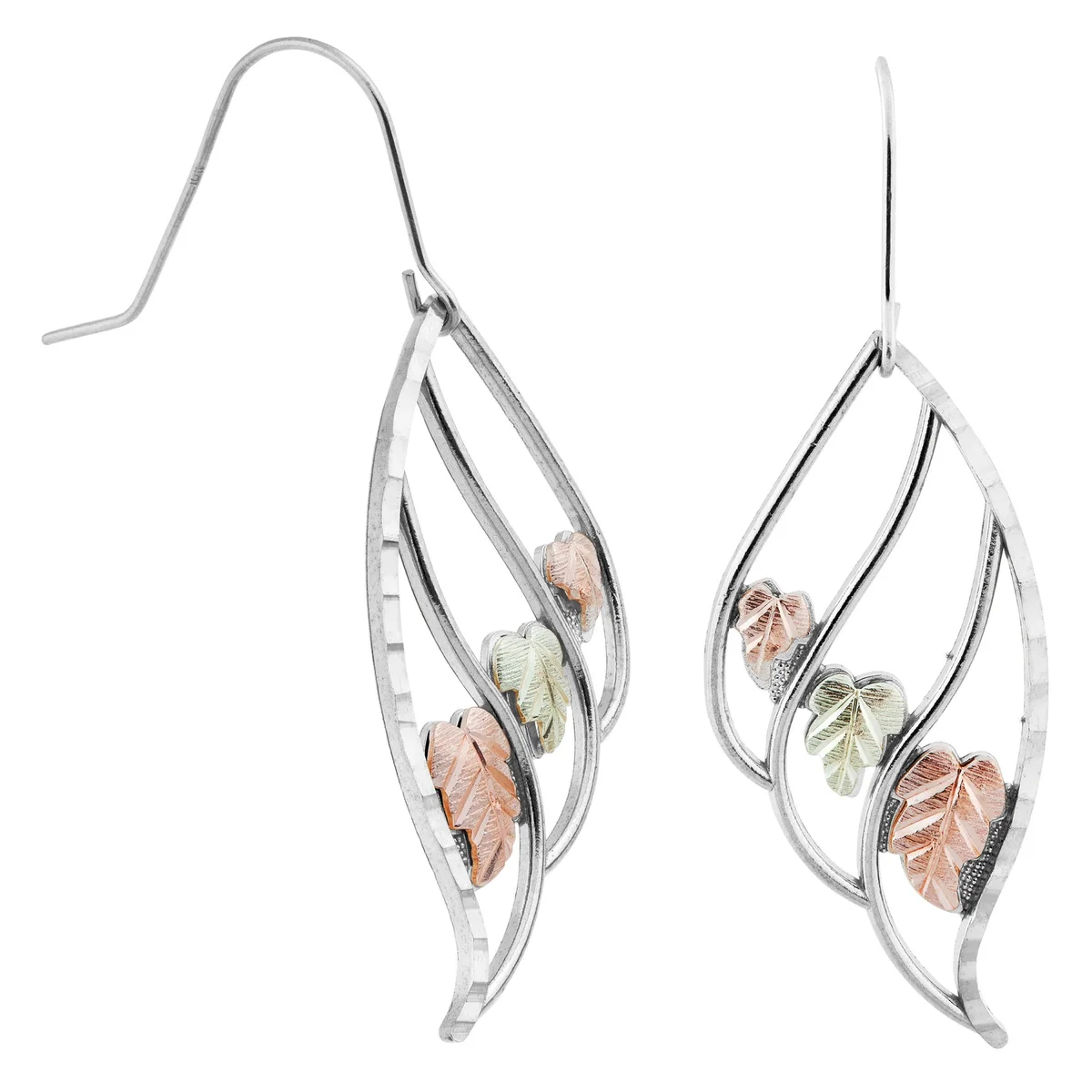 Black Hills Gold And Silver Waterfall Earrings - MRC50652-GSH