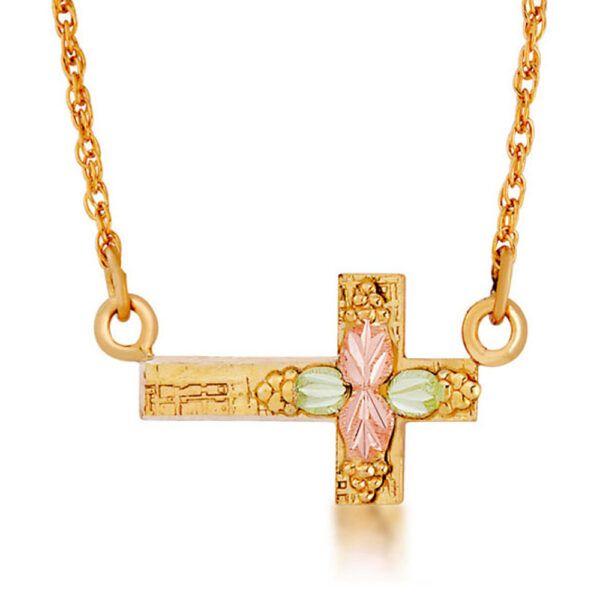 ne602-gold-cross-necklace-600x600 Black Hills Gold Sideways Cross Necklace