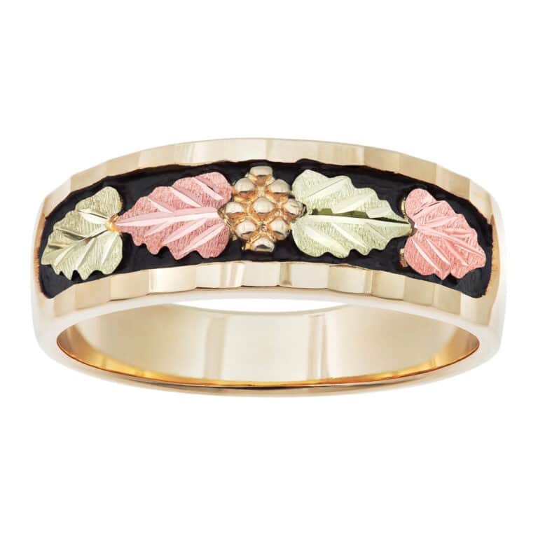 02656-768x768 Landstrom's Men's Black Hills Gold Antiqued Wedding Band