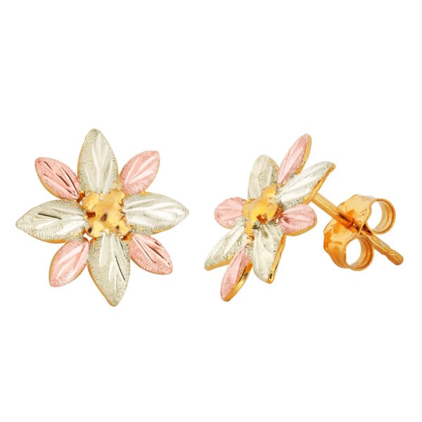 ER501-600x600 Landstroms Black Hills Gold Flower Post Earrings
