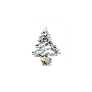 MRLPN415-300x300 Sterling Silver Christmas Tree Brooch Pin with Black Hills Gold Leaves