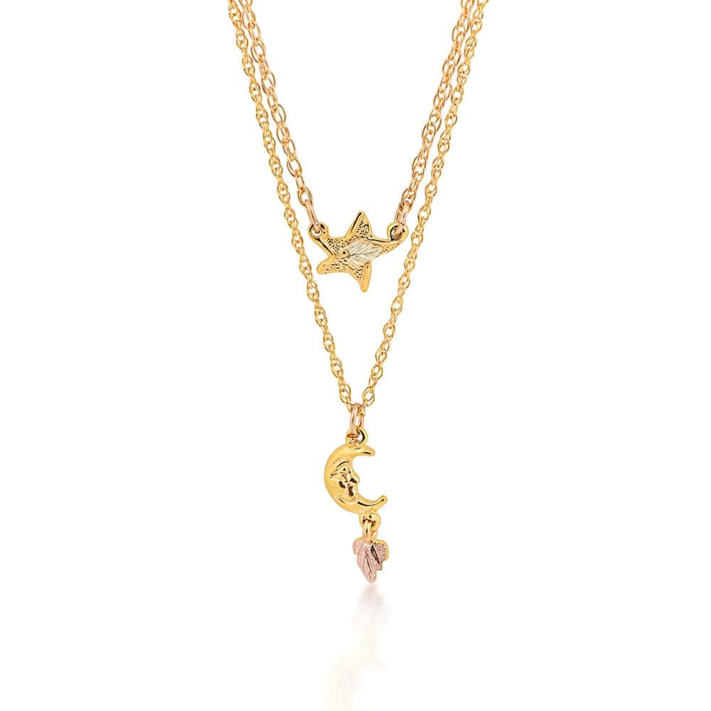 Landstroms Gold Star and Moon Necklace - G LNE4035