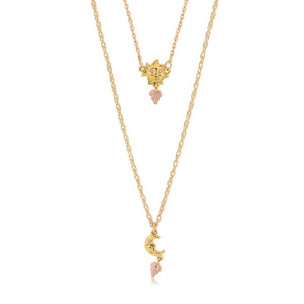 NE4036-600x600 Landstroms Gold Sun and Moon Necklace