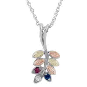 22945-SS-300x300 Black Hills Silver Vine and Leaf Pendant with 2 SYNTHETHIC Birthstones