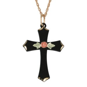 black-hills-gold-black-powder-coated-rose-cross-300x300 Black Hills Gold Black Powder Coated Rose Cross