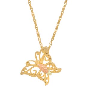 black-hills-gold-two-leaf-butterfly-pendant-300x300 Black Hills Silver Pendant with Pear-Shaped Synthetic Gold Topaz