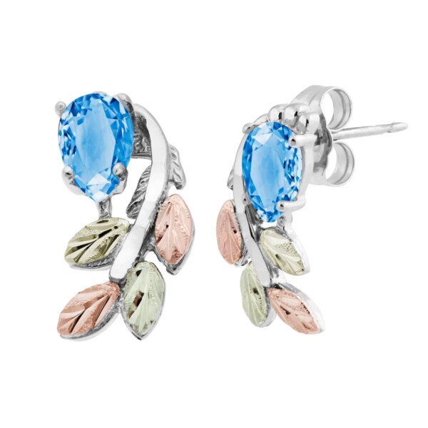 black-hills-gold-cascading-blue-topaz-earrings-600x600 Black Hills Gold and Silver Cascading Blue Topaz Earrings
