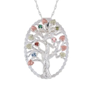 black-hills-sterling-silver-oval-family-tree-pendant-300x300 Black Hills Sterling Silver Oval Family Tree Pendant with 4 Synthetic Birthstones