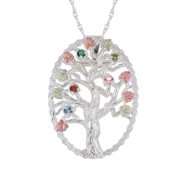 black-hills-sterling-silver-oval-family-tree-pendant-768x768 Black Hills Sterling Silver Oval Family Tree Pendant with 3 Synthetic Birthstones