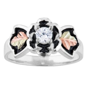 c40879-300x300 Black Hills Gold and Silver Antiqued Flower Ring